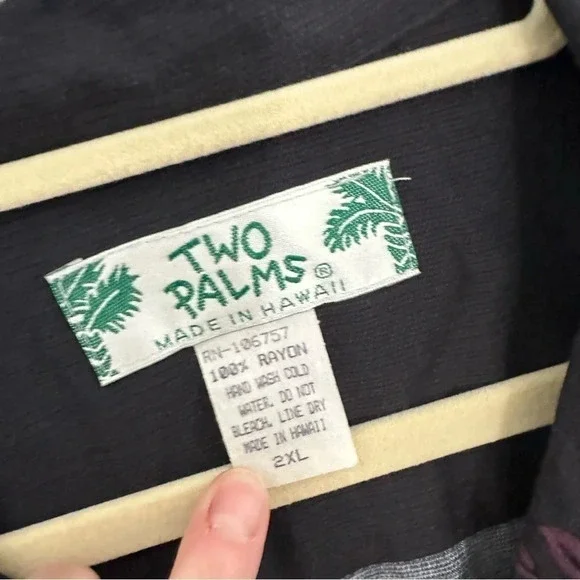 Two Palms Aloha Hawaiian Floral Rayon Shirt 2XL - Picture 4 of 9